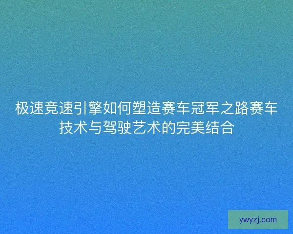 极速竞速引擎如何塑造赛车冠军之路赛车技术与驾驶艺术的完美结合