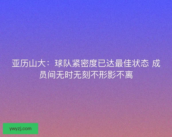 亚历山大：球队紧密度已达最佳状态 成员间无时无刻不形影不离